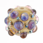 Ivory bead dotted with Psyche then reduced and covered with Unique  Rose Quartz 511907-2