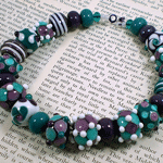 Thai Orchid, Simply Berry, Mermaid, and Effetre Light Teal transparent