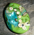 Elphaba base with Butter Pecan, silver foil and TAG Taxco Silver
