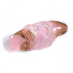 Rose Quartz with rainbow dichro, goldstone, and silvered ivory stringer