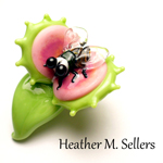 Elphaba, Hades, Effetre Bubblegum Pink, Vetrofond clear, Thompson enamels