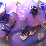 Messy Crocus, goldstone on cobalt shards