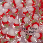 Strawberries & Cream murrini made with Messy Maraschino