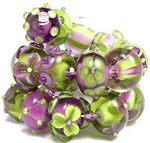 Simply Berry, Heffalump, & Dirty Martini; Effetre glass in Grass Green & Olive, and Precision Diamond Clear
