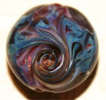 Messy Grape Ape & Larkspur with goldstone, dichro, & iris gold frit